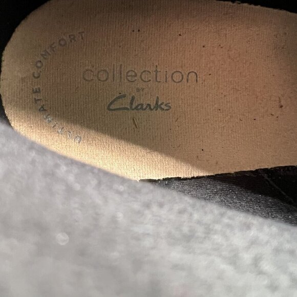 Clarks Womens 8.5 Black Suede Boot Lace Up Heeled Ankle Booties Office Old Money - Picture 5 of 14